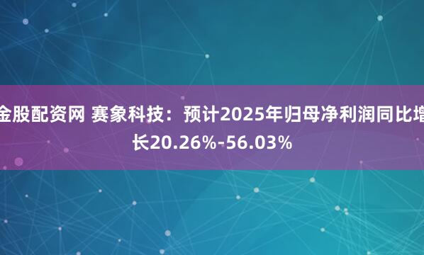 金股配资网 赛象科技：预计2025年归母净利润同比增长20.26%-56.03%