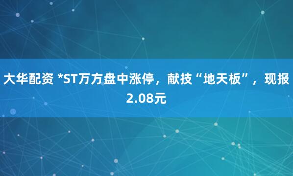 大华配资 *ST万方盘中涨停，献技“地天板”，现报2.08元