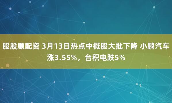 股股顺配资 3月13日热点中概股大批下降 小鹏汽车涨3.55%，台积电跌5%