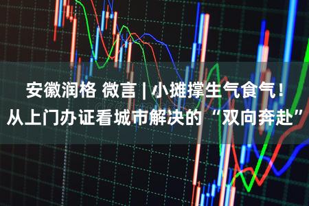 安徽润格 微言 | 小摊撑生气食气！从上门办证看城市解决的 “双向奔赴”